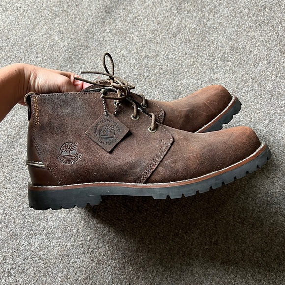 Timberland Lace Up Brown Suede Leather Waterproof Chukka Ankle Boots Men 10 NWOB - Picture 1 of 13